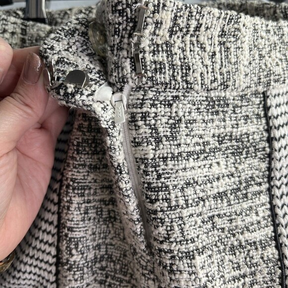 Sachin + Babi Dress Pants Women’s 4 Cream Black Tweed Flat Front Pockets - Picture 10 of 13